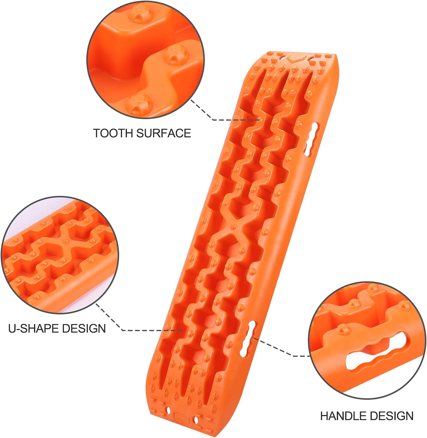 Recovery Boards Traction Tracks, One Pair Recovery Traction Mats, Tire Traction Boards Tool for Off-Road Truck, Cars, Sand, Snow, Mud