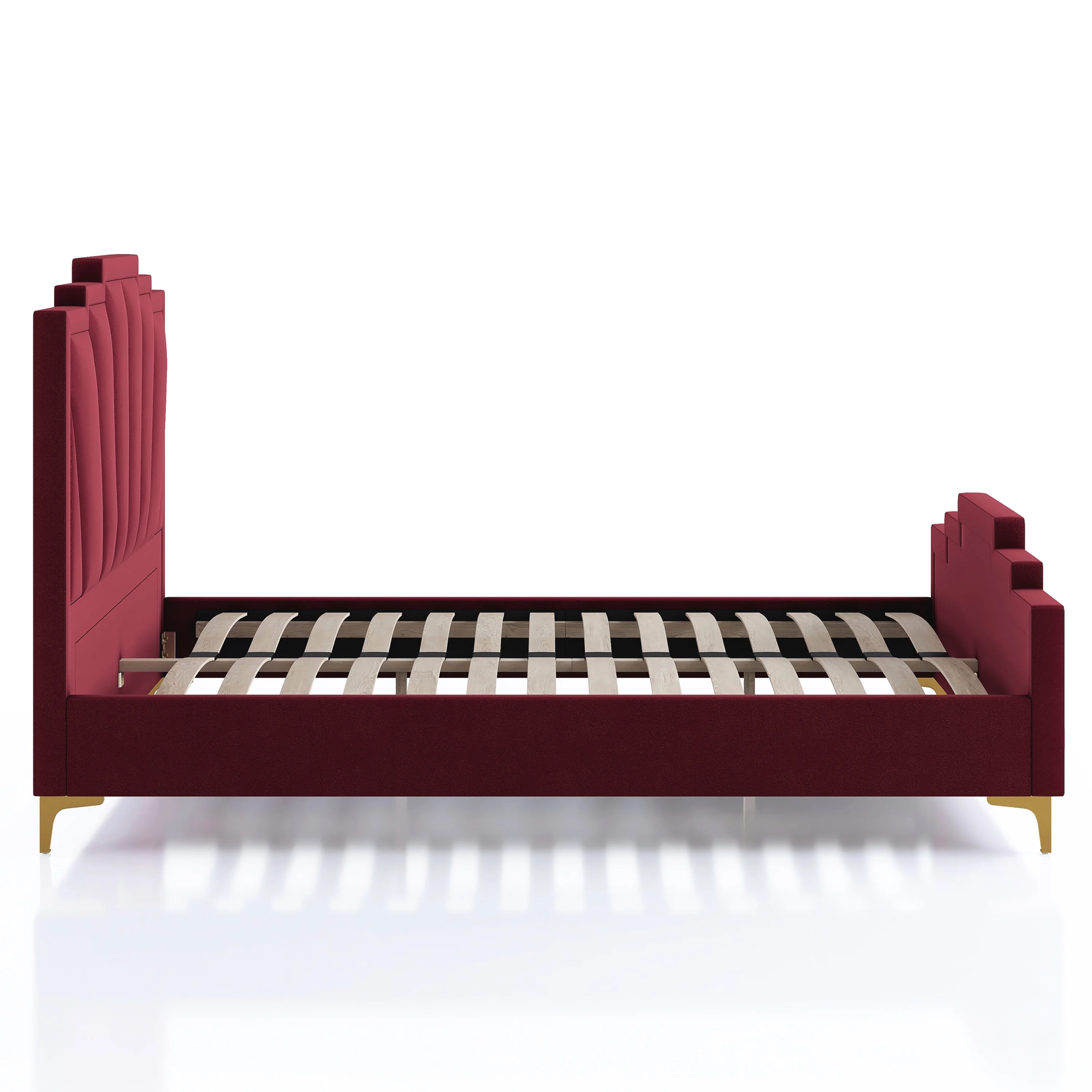 Furniture of America Gatsby Fabric Panel Bed, Red, King