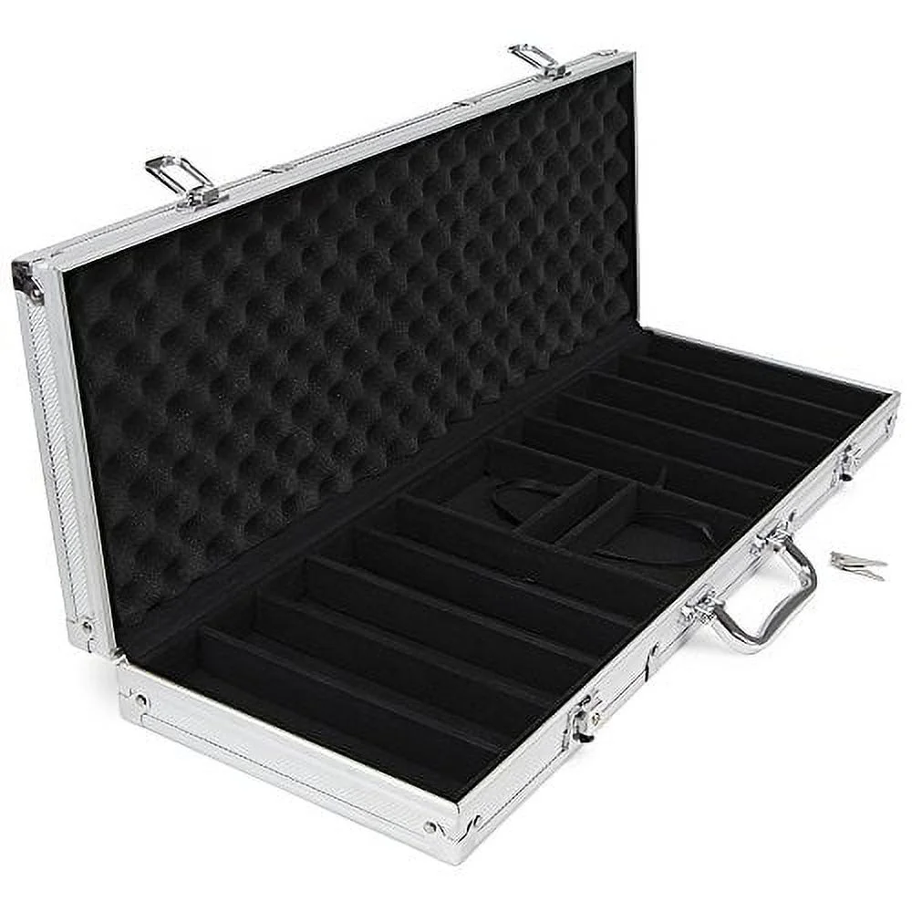 500ct. Monte Carlo 14g Poker Chip Set in Aluminum Metal Carry Case