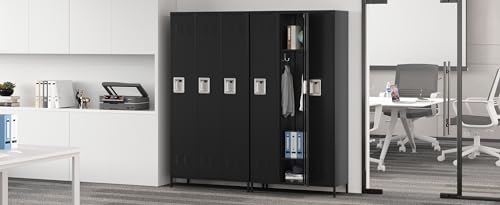 72" Metal Locker for Employees 3 Doors Blue Steel Storage Locker for Office, School, Gym - Metal Storage Cabinets for Home, Office, Gym, School