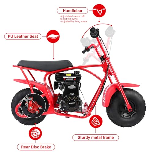 Oryxearth Mini Dirt Bike for Kids, 105CC 4-Stroke Kid Gas Powered Off-Road Pocket Pit Trail Motorcycle W/EPA Approved