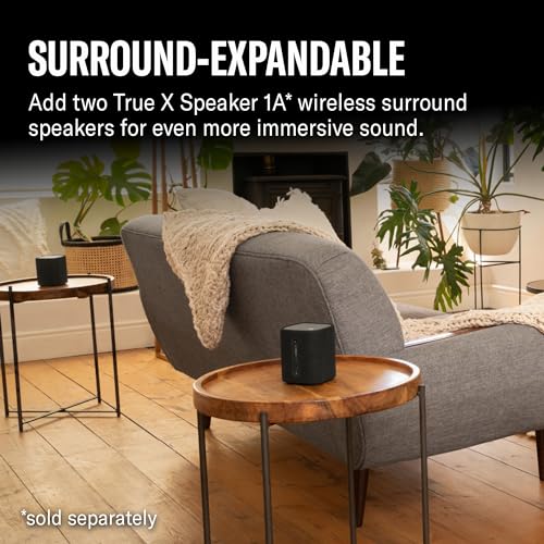 Yamaha True X Bar 50A Dolby Atmos Sound Bar with Wireless Subwoofer, Wi-Fi, Music Streaming, Optional Wireless Surrounds (Black)