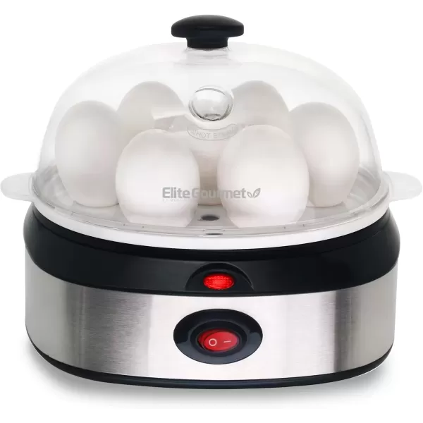 Egg Cookers EGC-207 Easy Electric 7 Egg Capacity Cooker, No Alarm, Non-stick Omelet Maker, Scrambled, Soft, Medium, Hard Boiled with Auto Shut-Off