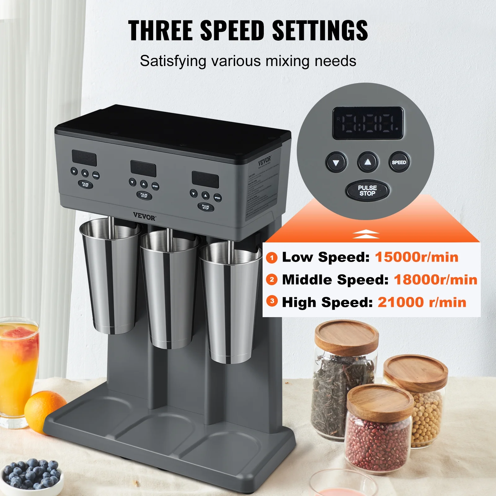 BENTISM Milkshake Maker Mixer Machine Stainless Steel Electric Blender with LED
