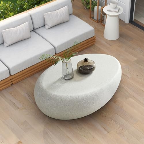 JUSTONE 15.75 ''Round Coffee Table, Accent End Table for Living Room Office Apartment, Modern Minimalist Side Table with Faux Marble Pattern