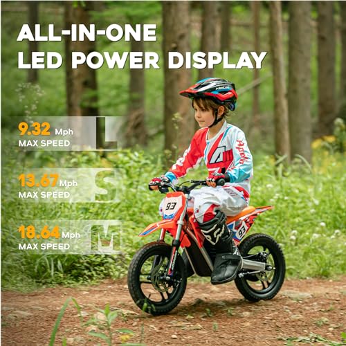 AIII Electric Dirt Bike for Kids 3-7, High Performance Racing Grade Motorcycle, Up to 8MPH, 2 Speed Settings, 12-Inch Off-Road Tires