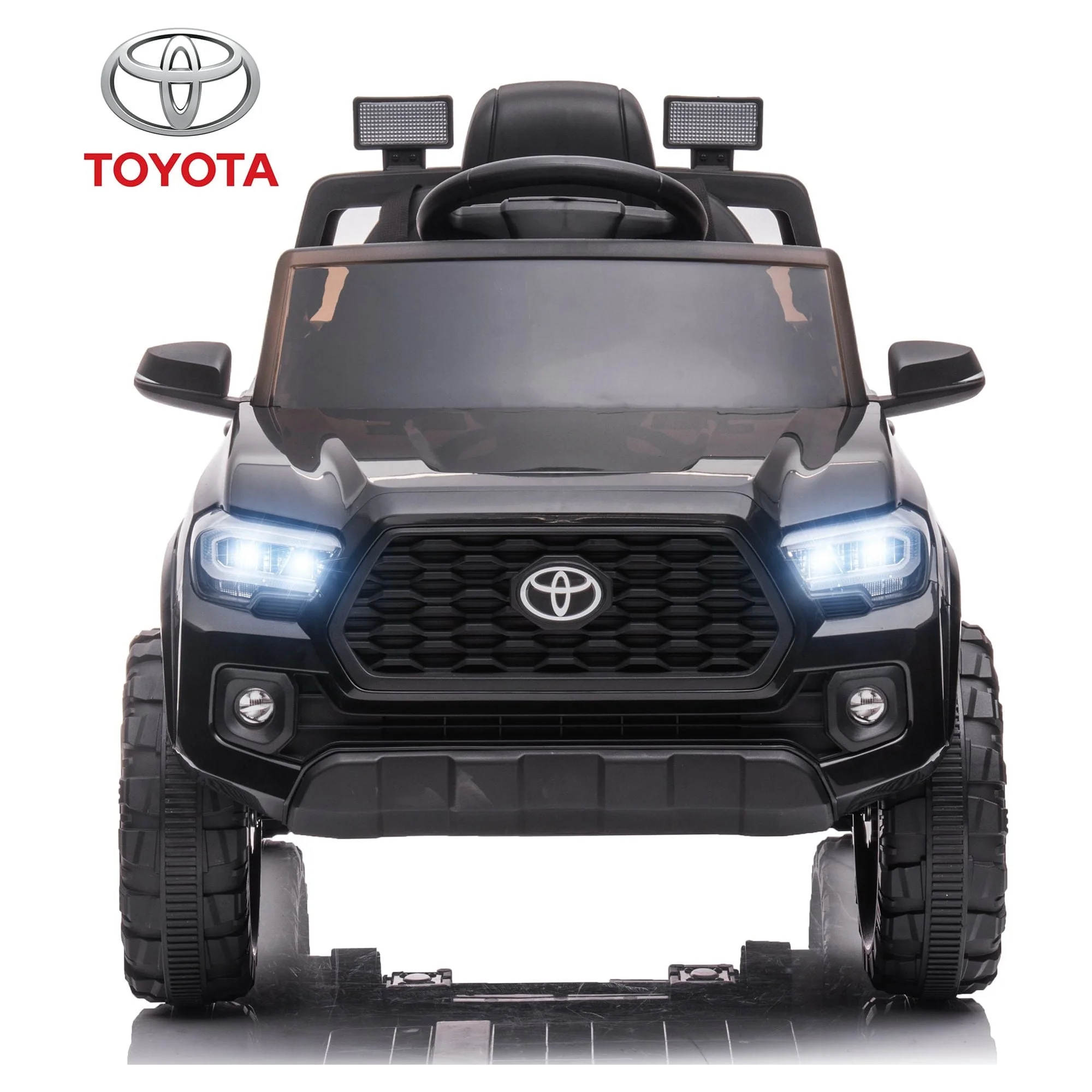 Licensed Toyota Tacoma Electric Ride on Vehicle for Kids, 12V Powered Ride on Car Toys with Remote Control, LED Lights, MP3 Player, Gray