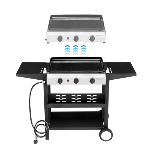 Outvita 2 Burner Portable Flat Top Gas Grill, 28" Propane Griddle, 30,000 BTU