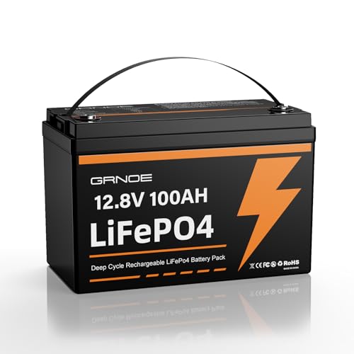 12V 100Ah LiFePO4 Battery Group 31 Lithium Battery With Built-in 100A BMS, 1.28kWh Up to 15000 Deep Cycles Rechargeable Battery for RV, Marine
