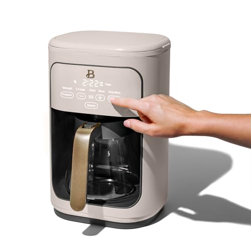 Beautiful Coffee Maker, 14-Cup, Touch Display, Programmable, 1200W, Stainless Steel, Keep Warm, 24h Timer dishwasher-safe (Black Sesame)