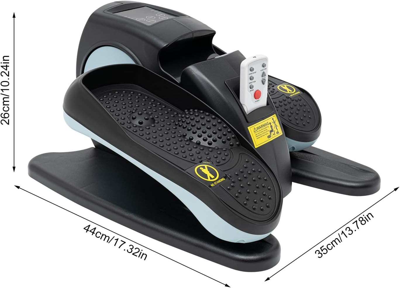 Under desk Elliptical Machine for Seniors Rehab Electric Seated Leg-foot Pedal Exerciser, for Home & Office with Remote and LCD Monitor