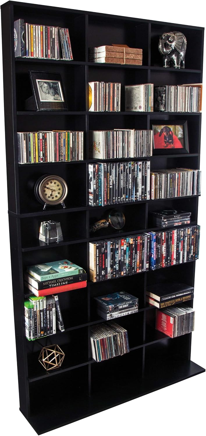 Atlantic Elite XL Media Storage Tower Cabinet – Organize/Display Prized Optical Media, Video Games, Collectables & Memorabilia Collections