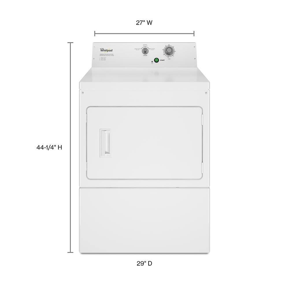 Whirlpool Commercial Electric Super-Capacity Dryer, Non-coin CEM2795JQ - White