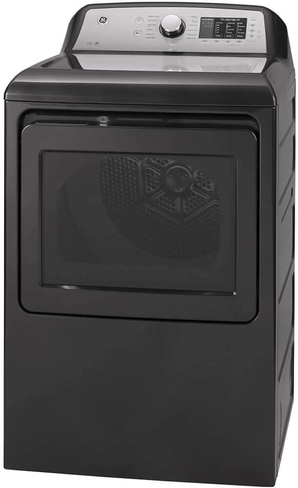 GE GTD72EBPNDG 27" Energy Star Front Load Electric Dryer with 7.4 cu. ft. Capacity Aluminized Alloy Drum and Glass Door in Diamond Gray
