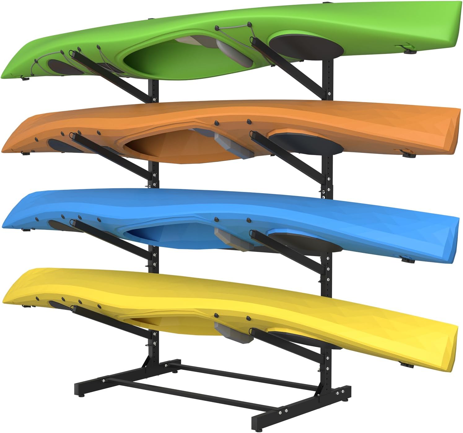 Adjustable Kayak Storage Rack, Freestanding Sup Storage Stand, Weatherproof Canoe Holder, Heavy Duty Paddleboard Bracket