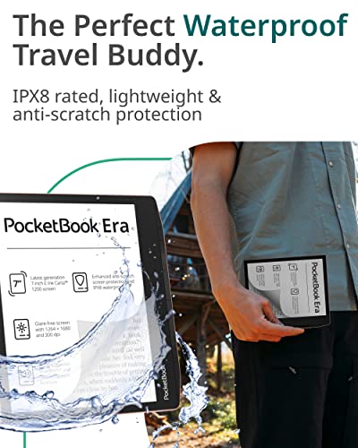 Pocketbook Era E-Reader, Stardust Silver, 16GB | 7ʺ Glare-Free & Eye-Friendly Touch-Screen with E -Ink Technology | Waterproof | Text-to-Speech