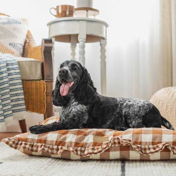Harry Barker 24 x 5 Brown Gingham Print Envelope Dog Bed - Pet Supplies online store