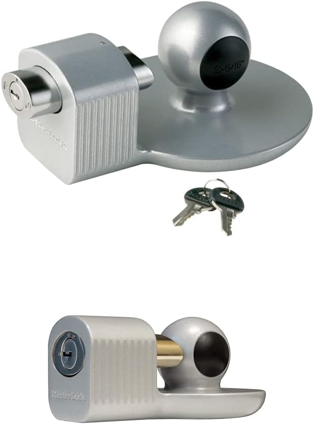 Master Lock Trailer Lock, Trailer Coupler Lock, Fits 2-5/16 in. Couplers, 378DAT 377KA Trailer Hitch Lock, Fits 1-7/8 in, 2 in