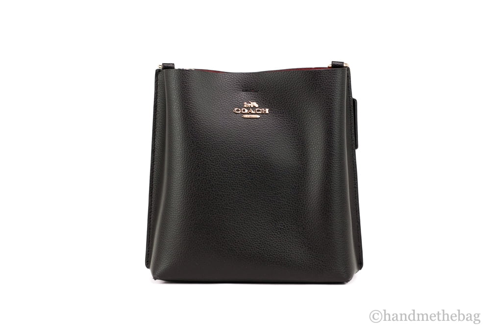 Coach (CA177) Mollie 22 Small Black Doublefaced Leather Bucket Crossbody Handbag - Radiant Selections