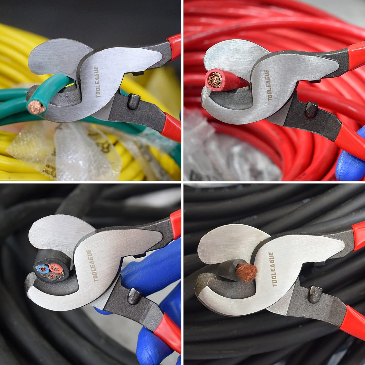 TOOLEAGUE 10 inches Cable Cutter,Heavy Duty Cable Cutting, High Leverage Cutter for Aluminum, Copper, Wire, Communications Cable