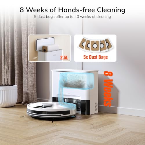 ILIFE A12 Pro Robot Vacuum and Mop Combo, Self Emptying Station for 60 Days, LiDAR Navigation, Home Mapping, No-Go Zones