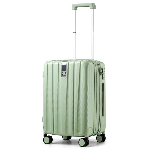 Hanke 29 Inch Luggage Suitcases With Spinner Wheels Lightweight PC hardside Rolling Suitcase With Travel Lock, Checked-Large 29-Inch(Blackish Green)