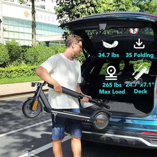 Caroma Electric Scooter, 350W/500W/750W Powerful Motor, 20/25/30 Miles Long Range, 20/25 Mph Top Speed, 9" Solid Tires