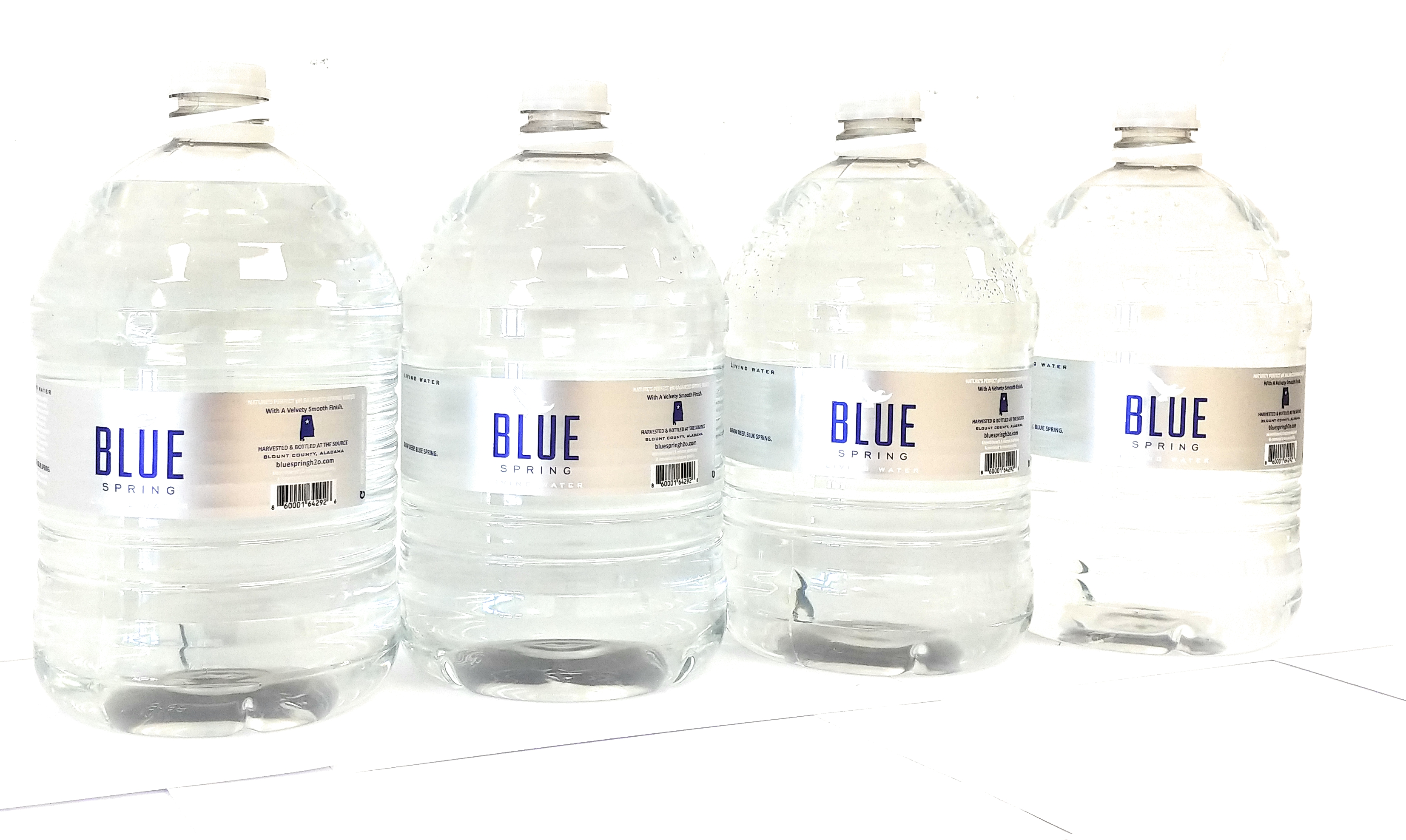 Blue Spring Natural Spring Water, Ph Balanced, Bottled Water, 4 Gallons per Case