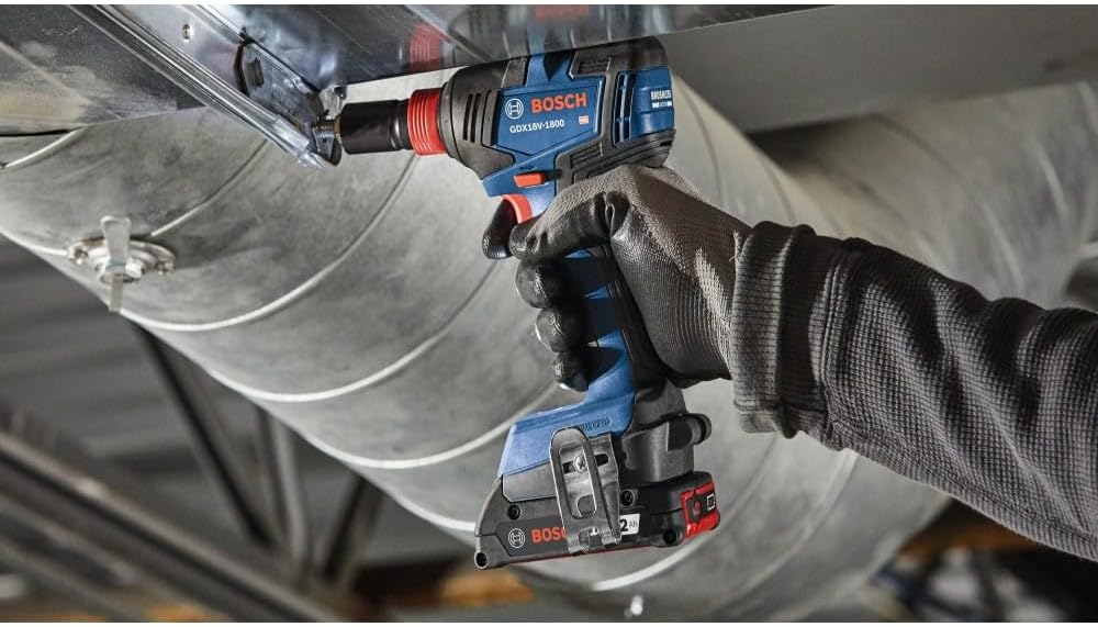BOSCH GXL18V-501B25 18V 5-Tool Combo Kit with 2-In-1 Bit/Socket Impact Driver/Wrench, 1/2 In. Hammer Drill/Driver, Reciprocating Saw, Circular Saw