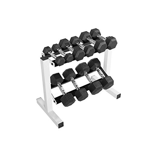 CAP Barbell 150 lb Dumbbell Set with 2-Tier Rack | Multiple Options