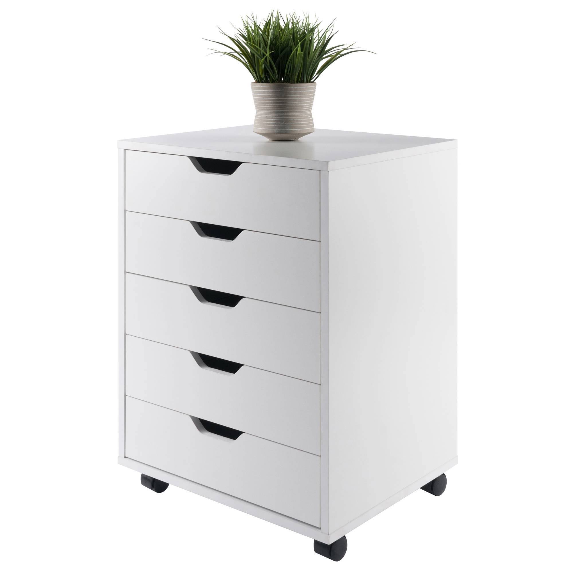 Winsome Halifax 5-Drawer Composite Wood Cabinet, White