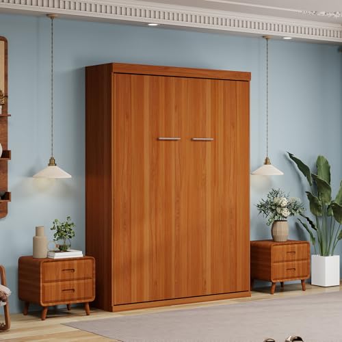 Black Wood Full Size Murphy Bed, Murphy Bed Full Space-Saving Wall Beds