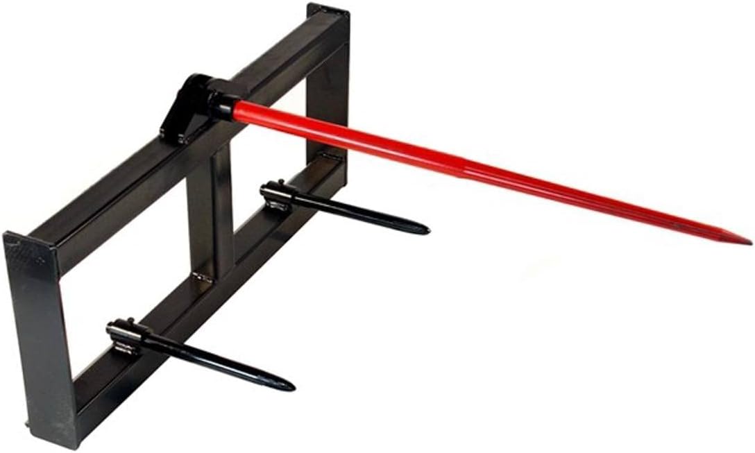 Titan Attachments Skid Steer Attachment 43" Hay Spear Quick Tach Universal Bale