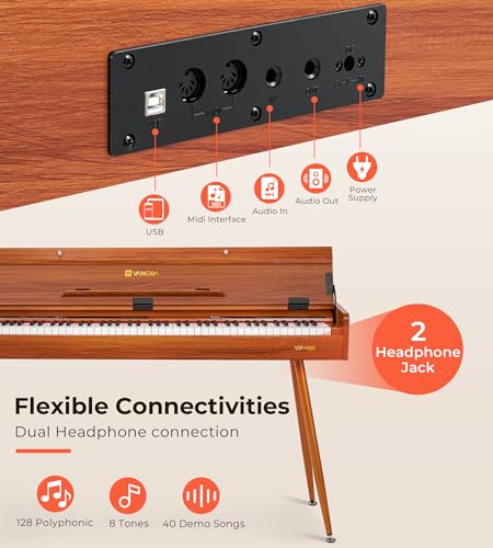 Digital Piano 88 Key Weighted Keyboard, Full-Size Electric Piano For Beginners, Piano 88 Keys Supports Usb-Midi Connecting, With Sheet Music Stand