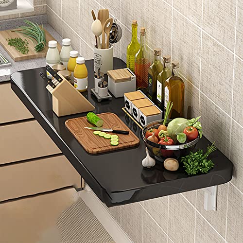 Wall-Mounted Drop-Leaf Foldable Table, Space Saving Laptop Desk, Premium Material, Floating Folding Table, Sturdy Hanging Table for, Study