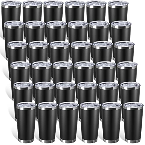 Sieral 36 Packs Stainless Steel Tumbler Bulk with Lid Vacuum Double Wall Insulated Travel Coffee Mug Powder Coated Tumbler Cup for Graduation Wedding