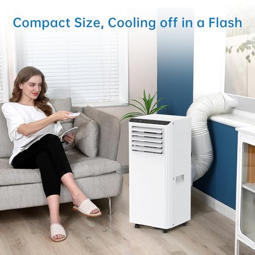 Acekool 8,000BTU Portable Air Conditioner, 3-in-1 Portable AC Unit Cools Up to 350 Sq.Ft, Air Conditioner with Sleep Mode/24Hrs Timer