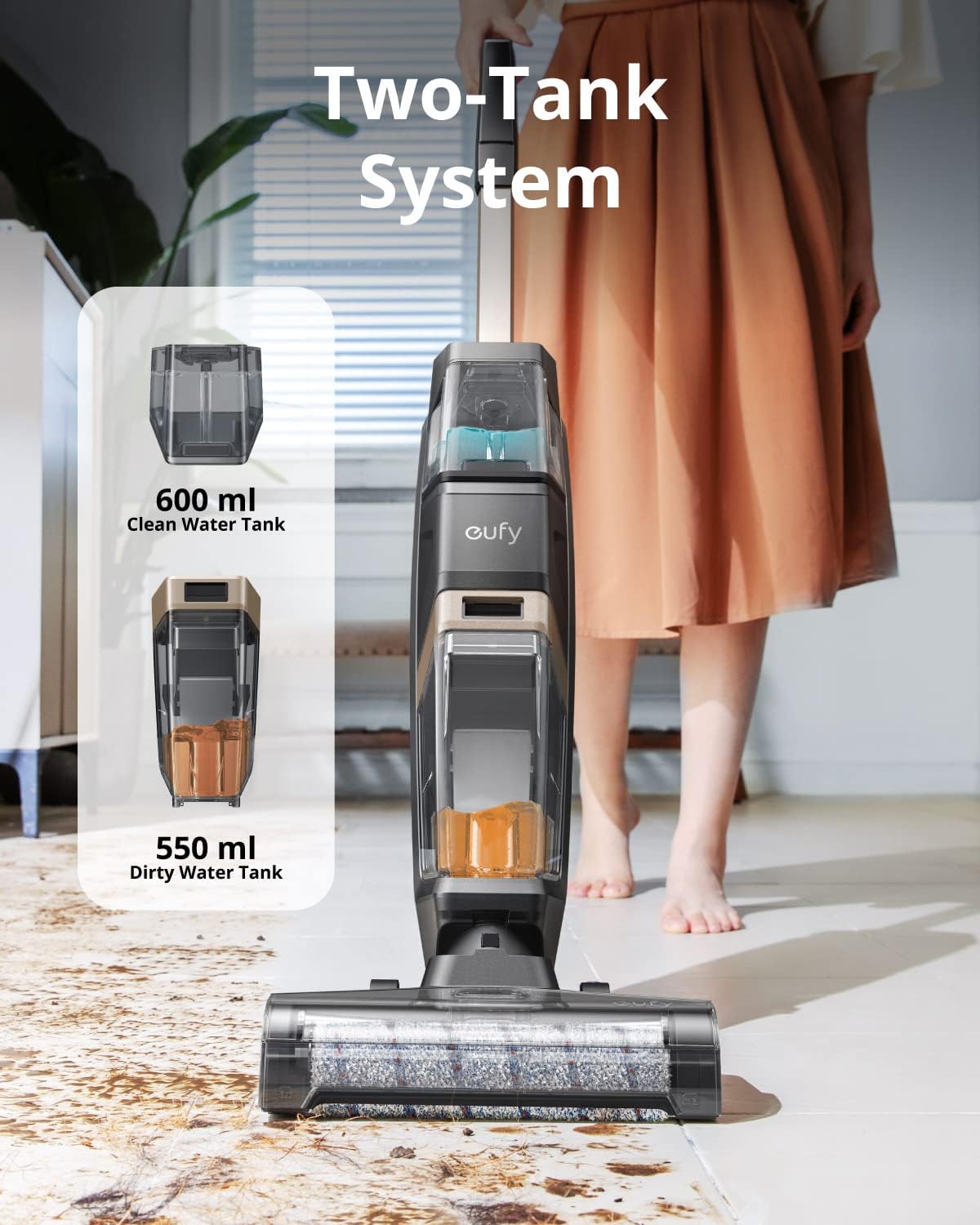 eufy by Anker, WetVac W31, Cordless All-in-One Wet Dry Vacuum Cleaner and Mop with Self-Cleaning and Auto-Dry Technology for Hard Floors and Carpets