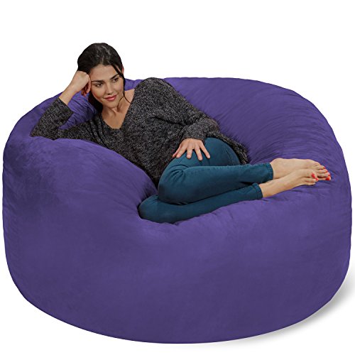 Chill Sack Bean Bag Chair - 5' Giant Memory Foam Lounge Chair with Soft Microfiber Cover – Cozy Furniture for Living Room, Dorm