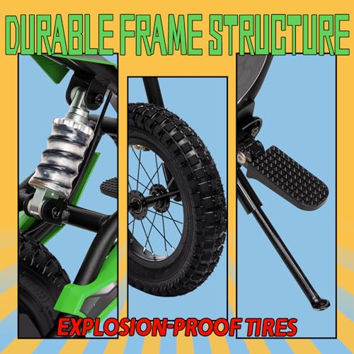 KerryYoo 36V 350W C11 Electric Dirt Bike for Kids 8-14, Up to 16MPH Off-Road Electric Motorcycle with Explosion-Proof Tires, Twist Grip Throttle