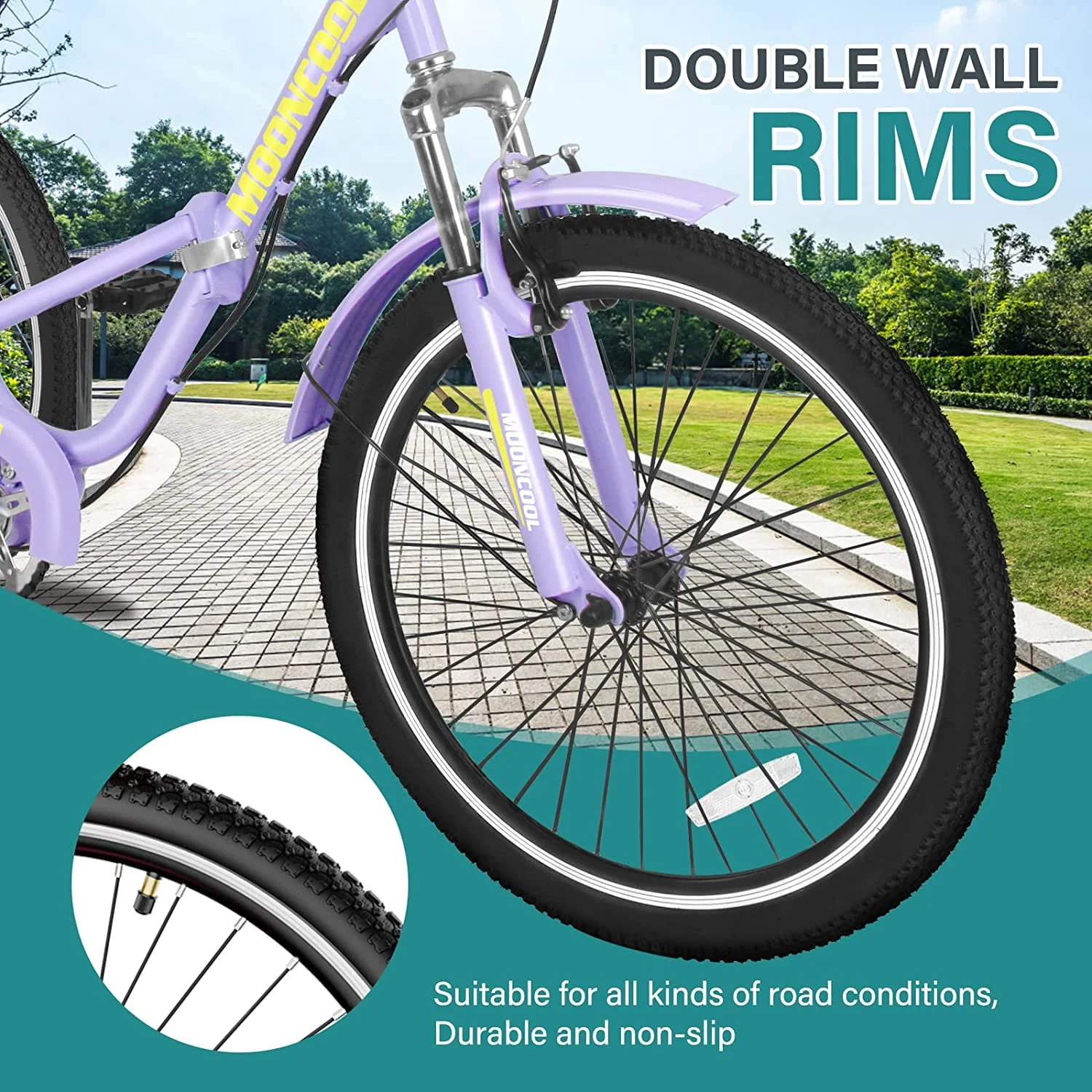 MOONCOOL Adult Folding Tricycle for Adults, 7 Speed 20/24/26 inch 3 Wheels Bikes with Basket, Foldable Tricycle for Adults, Women, Men, Seniors