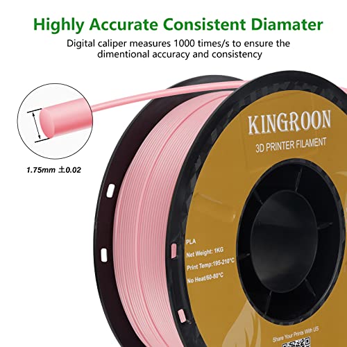Kingroon PLA 3D Printer Filament, 12Rolls, Dimensional Accuracy +/- 0.03 mm, 12kg Spool(26.4lbs)