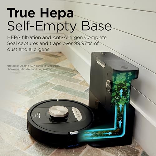 Shark RV2820AE Detect Pro Self-Empty Robot Vacuum with Bagless, 60-day Capacity HEPA Base, 3 Detect & React Technologies