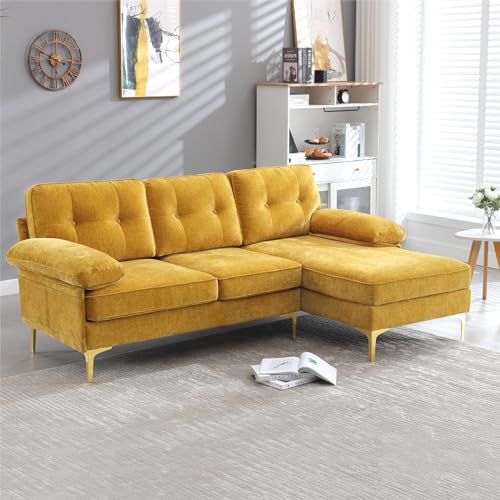 82.7" L Shaped Couch, Small Sectional Sofa Couch for Living Room with Reversible Chaise