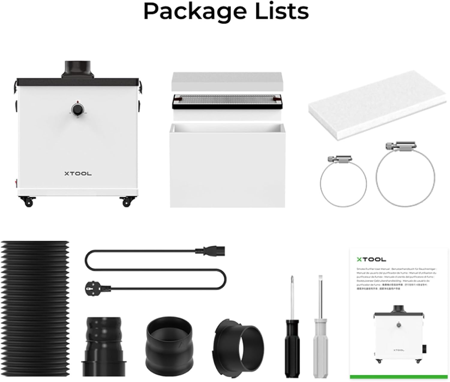 xTool Smoke Purifier for M1/S1/D1 Pro Laser Engraver, Fume Extractor for xTool D1 Pro (Use with Enclosure) and Most Enclosed Laser Cutter