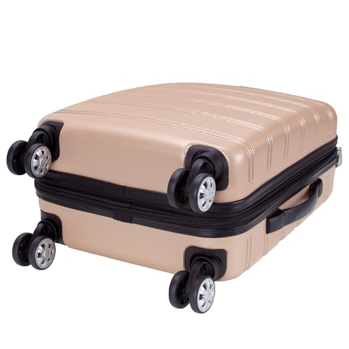 Rockland Melbourne Hardside Expandable Luggage with Spinner Wheels, 2TONENAVY, 2 Piece (20/28)