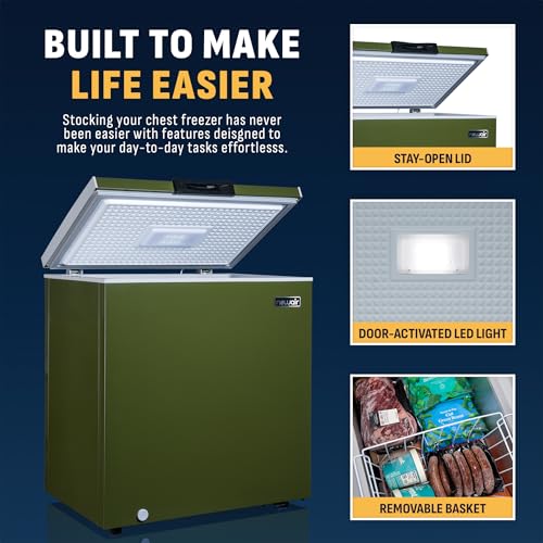 Newair 13.8 cu. ft. Upright Freezer, Fridge Freezer Convertible, Garage Ready Refrigerator, Frost Free Freezer with Door Alarm, Stand up Deep Freezer