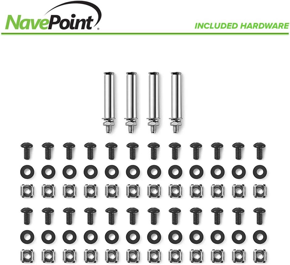 NavePoint 15U Hinged Open Frame Wall-Mount Network Rack, 4-Post 24 Inch Depth, Rear Swing Frame, Easy Rear Access to Equipment and Cable Management