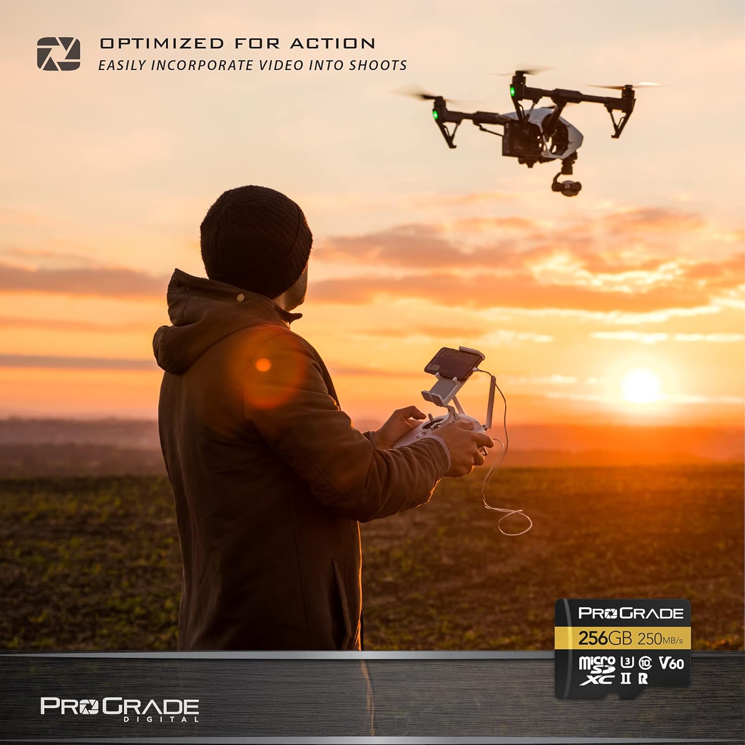 ProGrade Digital microSD Memory Card - V60 microSD Card for DSLR and Action Cameras - High Speed Transfer of Files & Large Storage