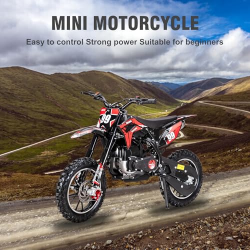 40cc 4-Stroke Dirt Bike for Kids, Gas Powered Off Road Motorcycle Mini Bikes with Speeds up to 25 MPH for Uphill and Off-Road Conditions Pull Start